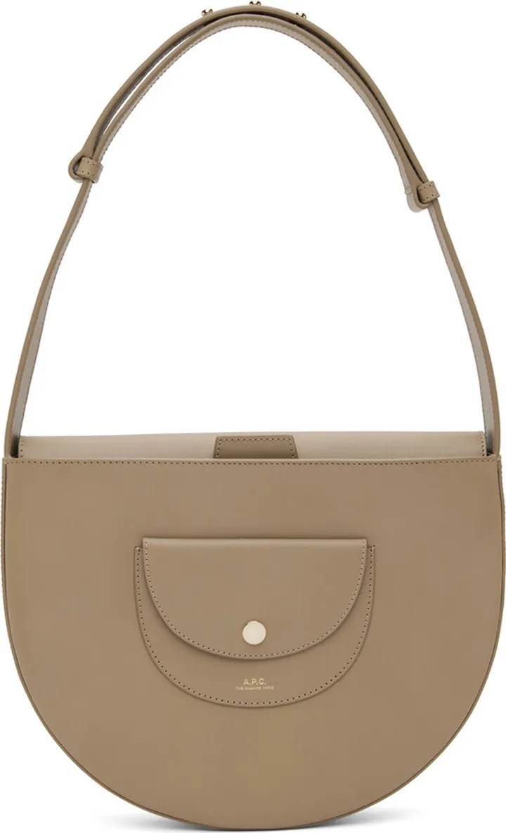 A.P.C. Taupe 'Le Pocket' Shoulder Bag