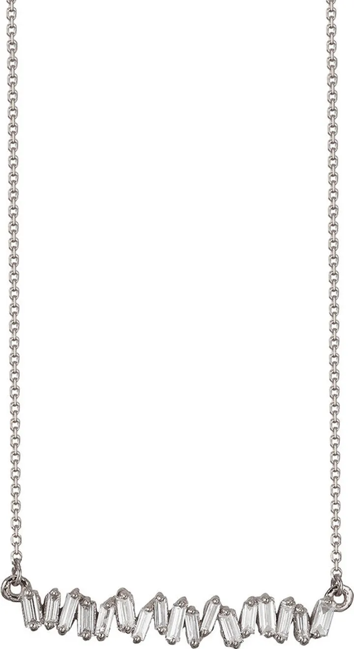 Signature Baguette Diamond Firework White Gold Necklace