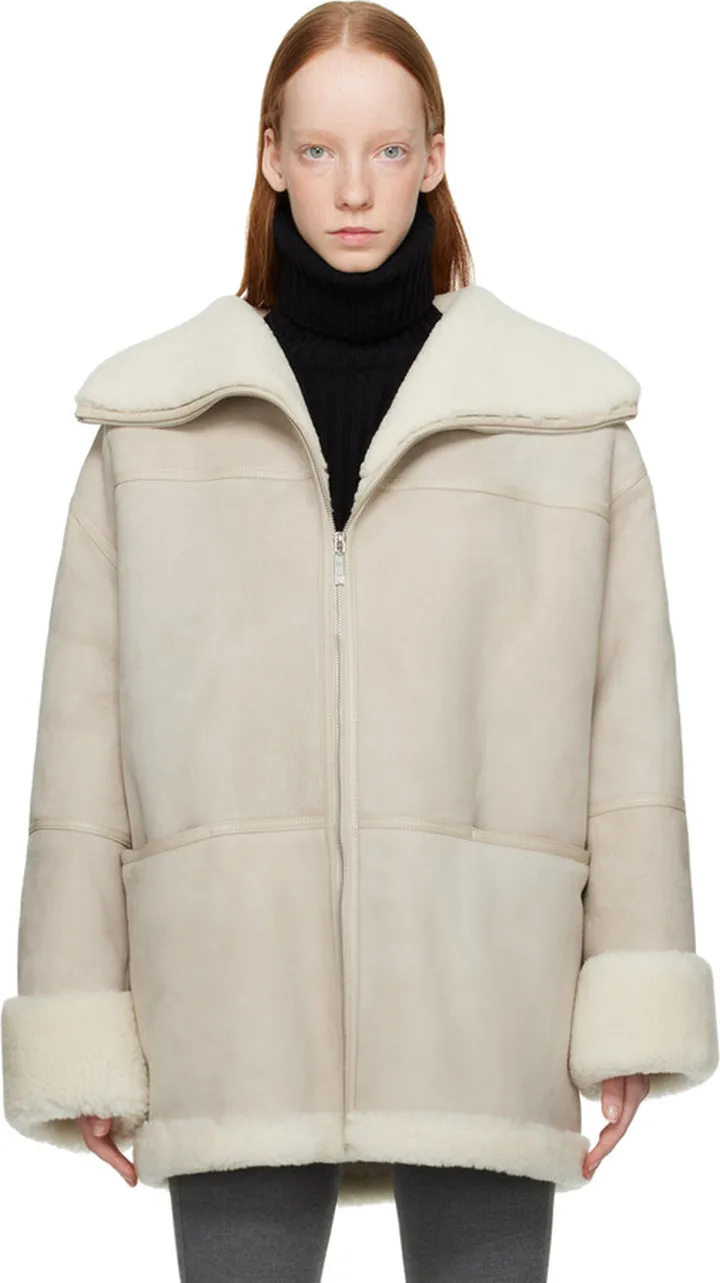 Totême Off-White Signature Shearling Jacket