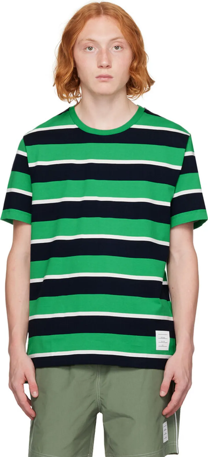 Thom Browne Green Striped T-Shirt
