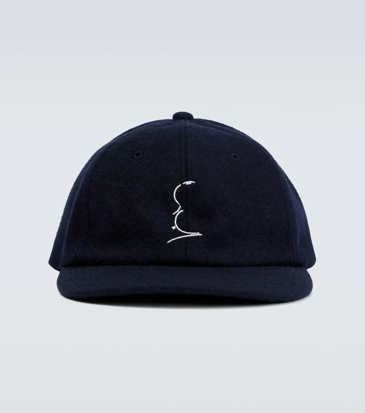 Embroidered wool-blend baseball cap