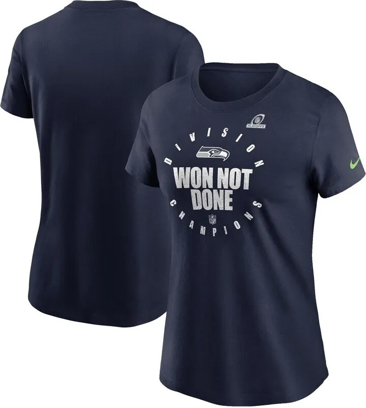 Women's Nike College Navy Seattle Seahawks 2020 Nfc West Division Champions Trophy Collection T-shirt