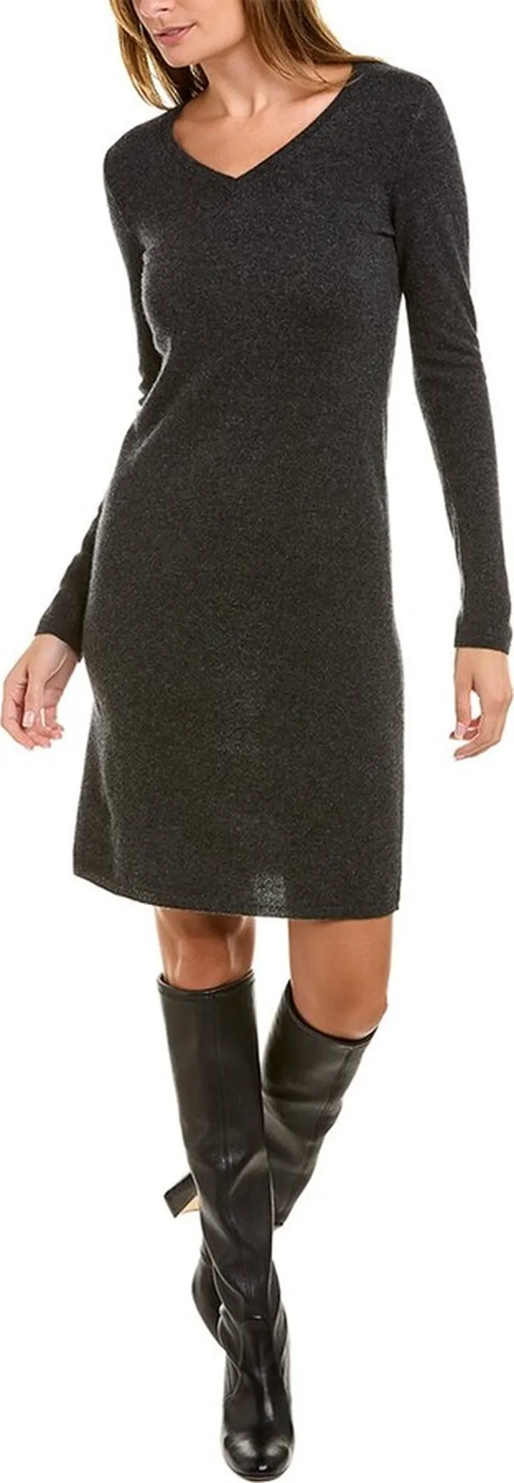 Sofiacashmere V-Neck Cashmere Sweaterdress