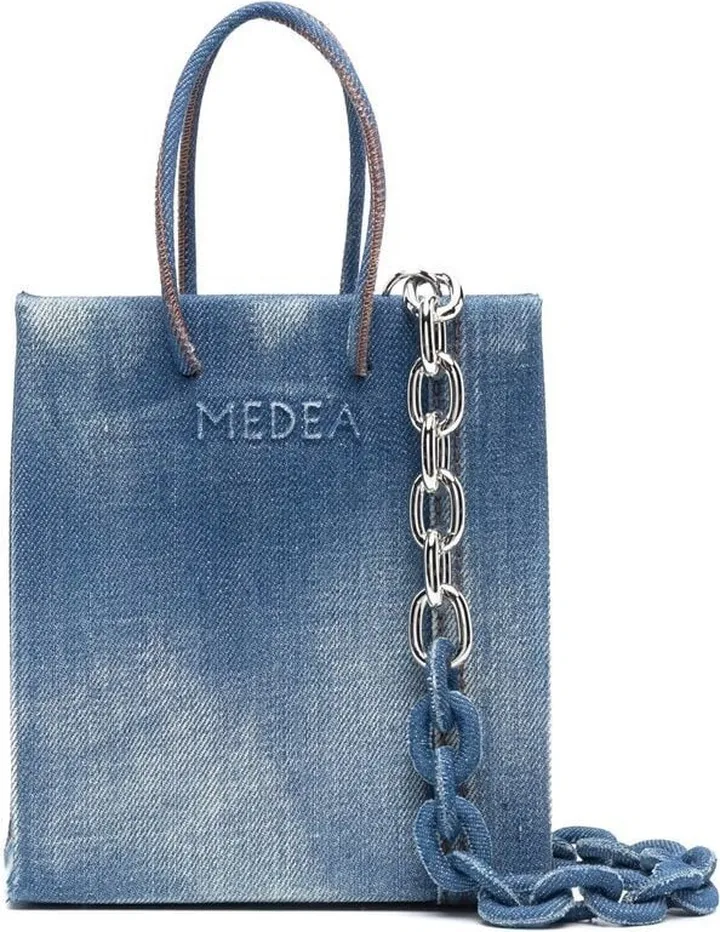 Washed Denim Tote Bag
