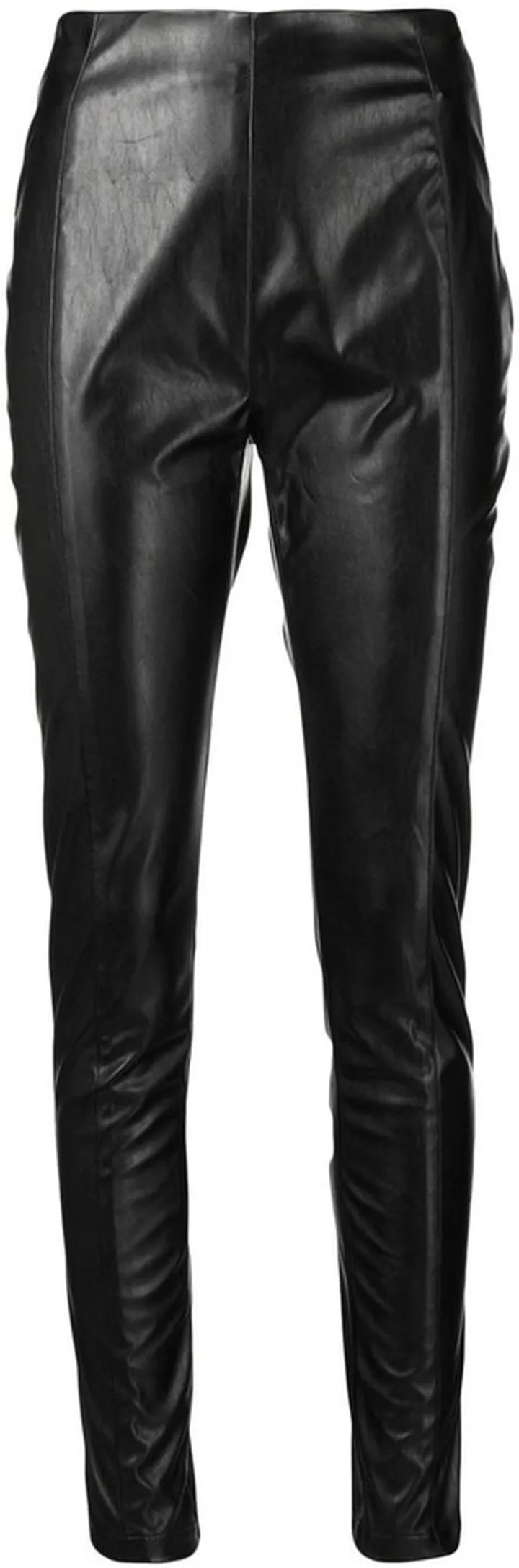 High-Waist Coated Skinny Trousers