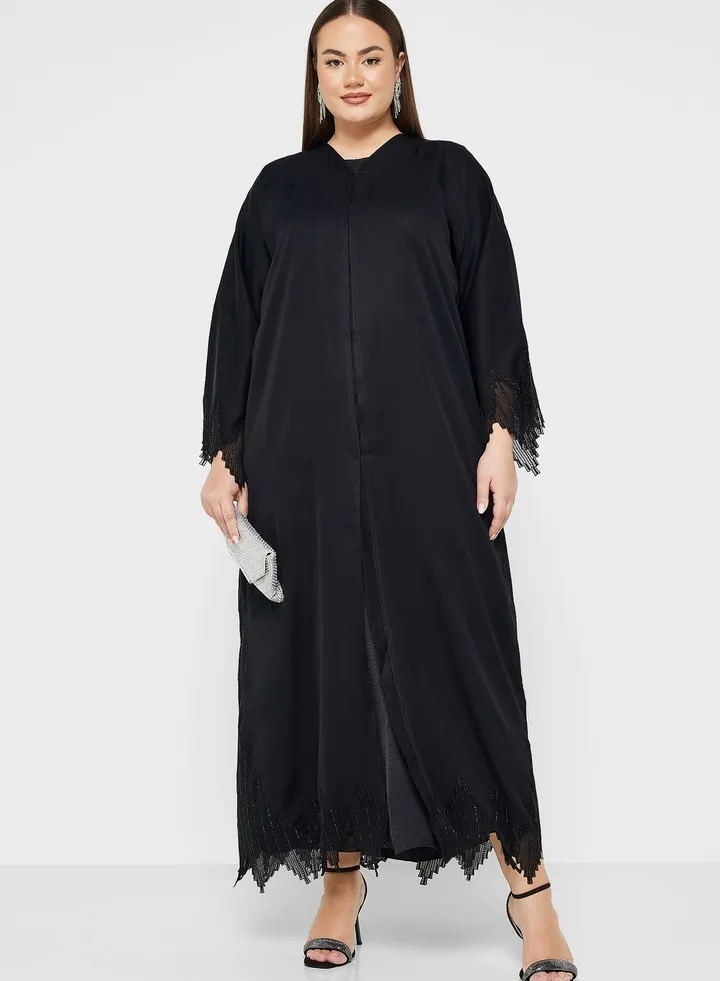 Lace Hem Detail Abaya