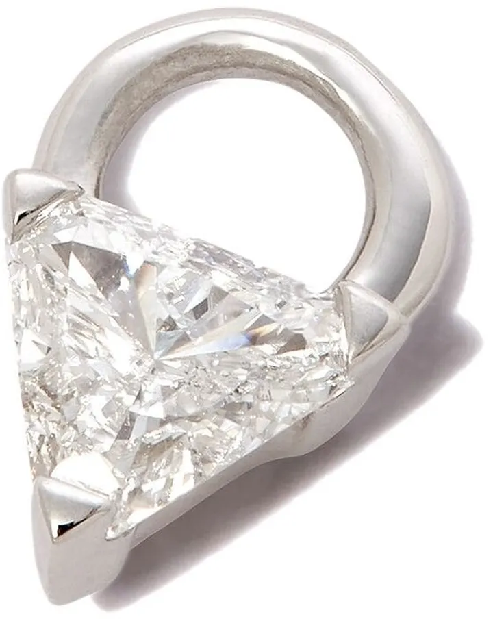18kt White Gold Diamond Triangle Charm