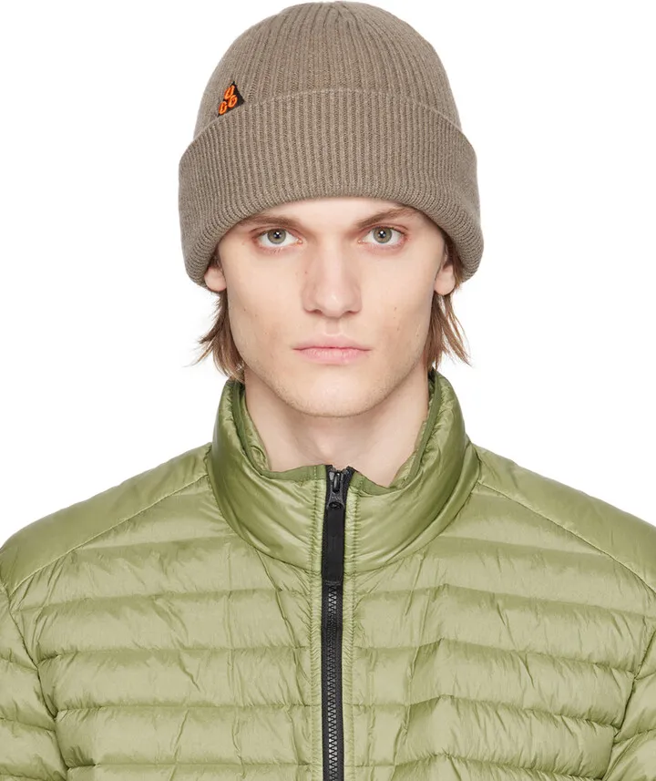 Nike Taupe Embroidered Beanie