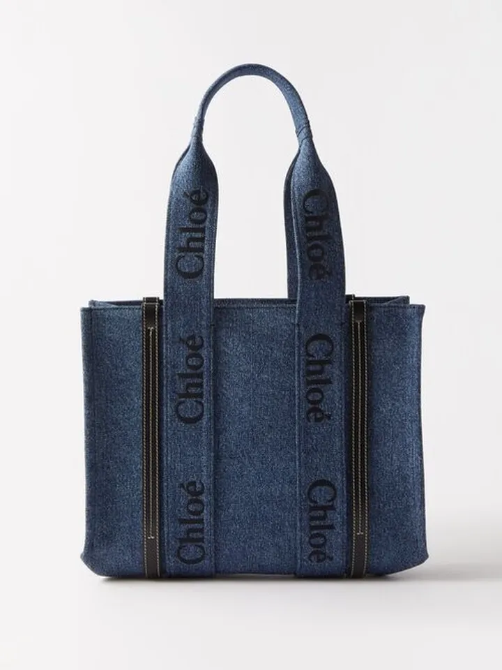 Woody Medium Upcycled-denim Tote Bag