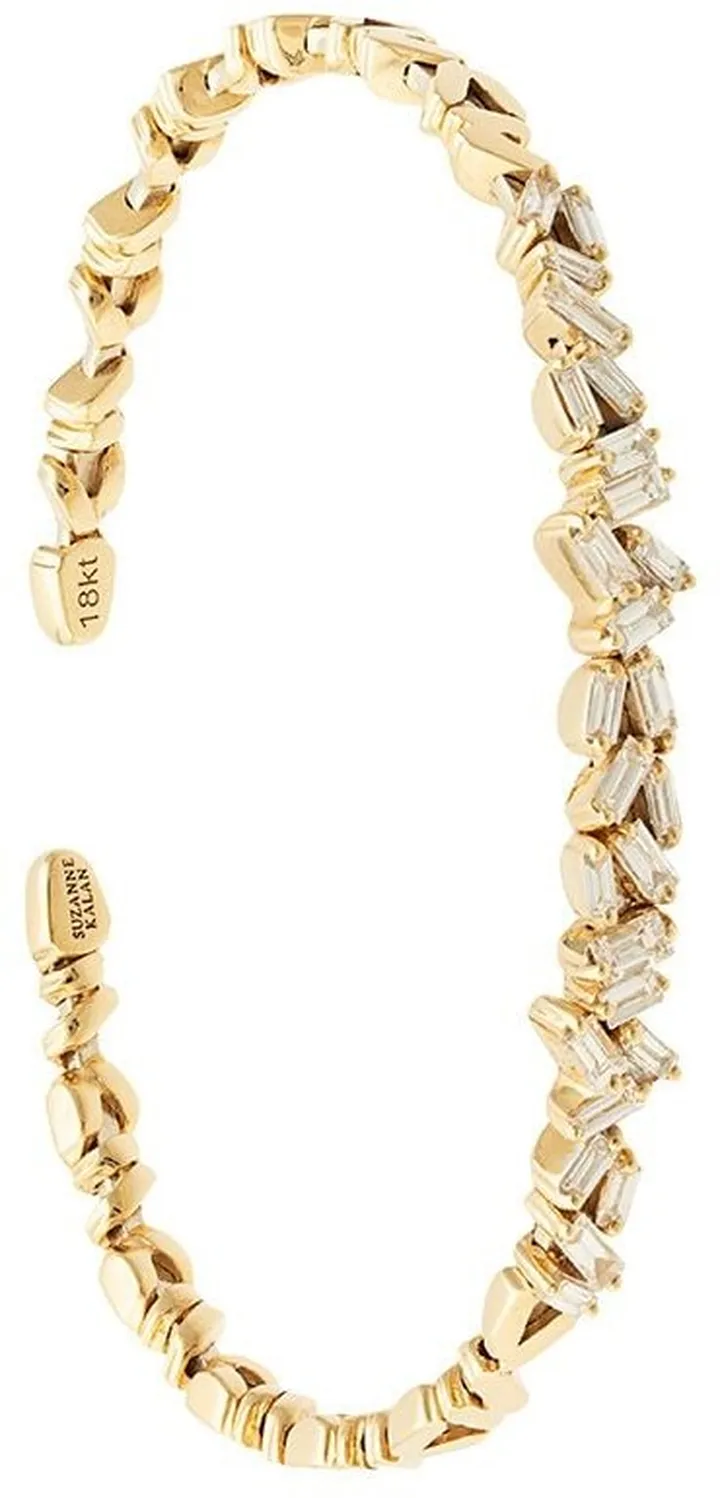 18kt yellow gold Uneven Fireworks diamond cuff
