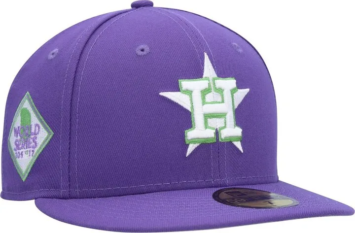 Men's New Era Purple Houston Astros Lime Side Patch 59FIFTY Fitted Hat