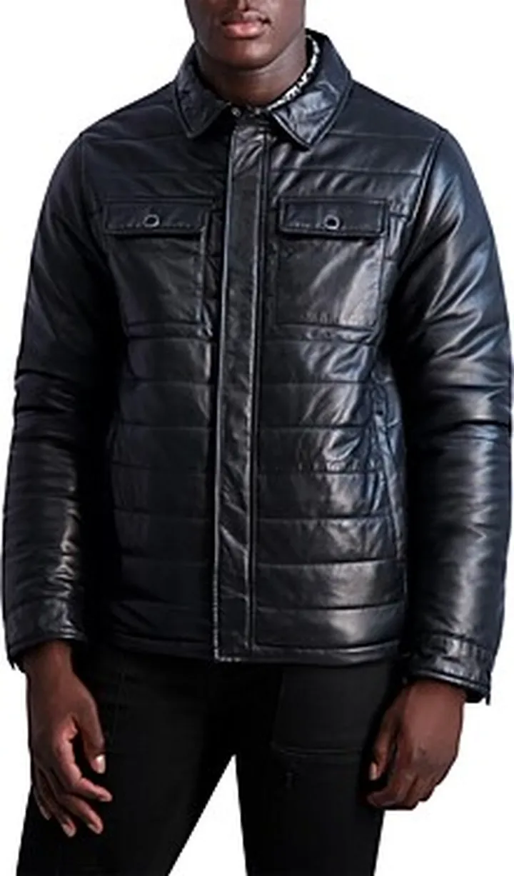 Karl Lagerfeld Paris Sandpat Quilted Leather Jacket