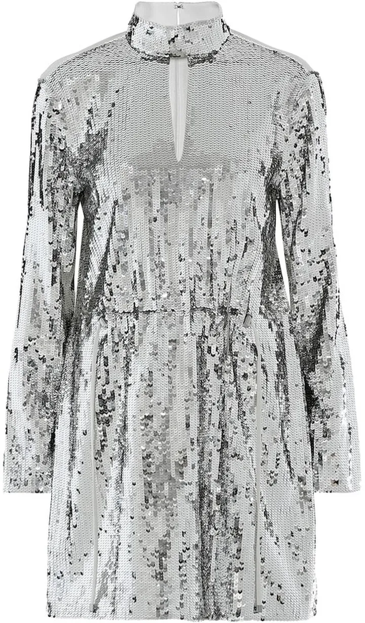 Avril sequined cotton-twill dress