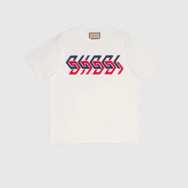 Cotton jersey T-shirt with Gucci mirror print
