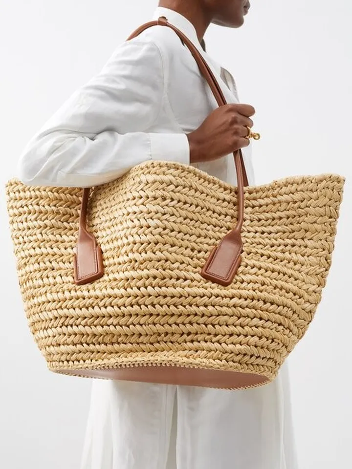 Arco Medium Raffia Basket Bag