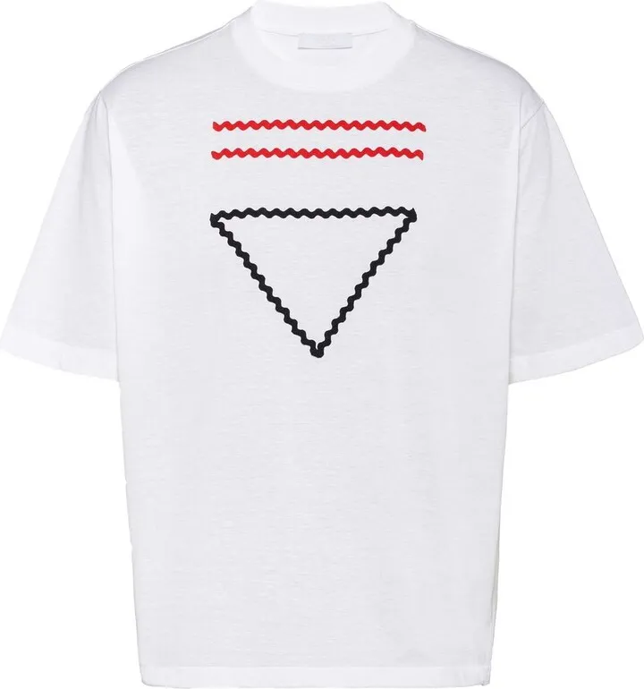 embroidered cotton T-shirt