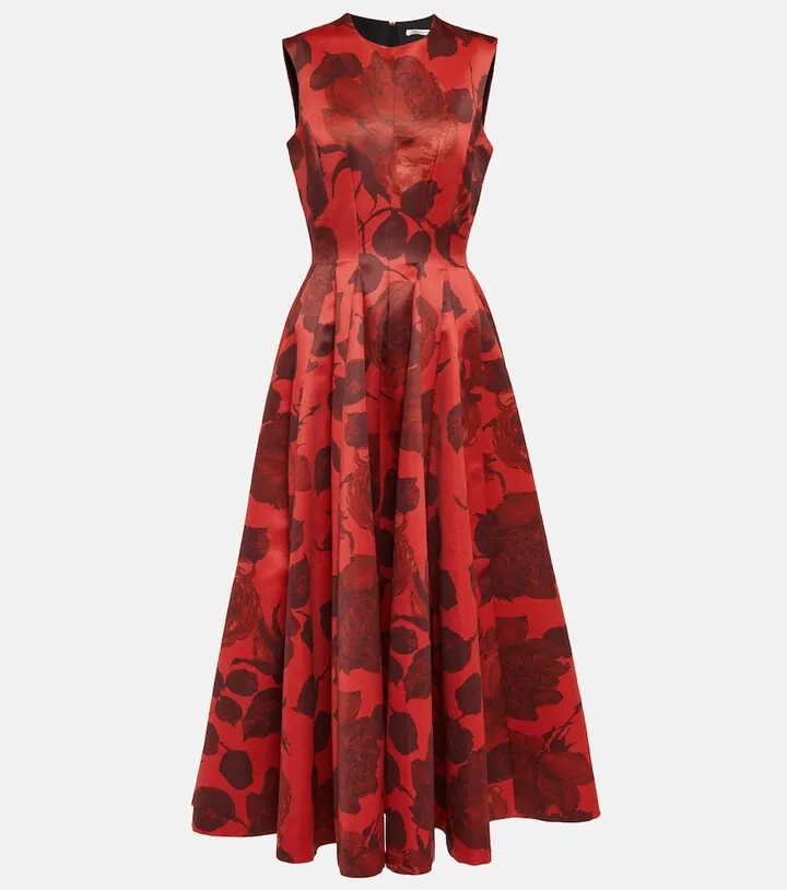 Chelsea taffeta faille midi dress