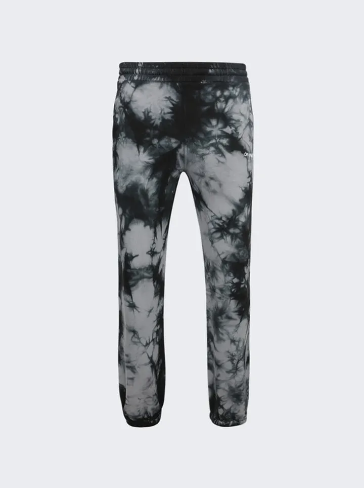 Diagonal Tie Dye Slim Sweatpant Warm Grey