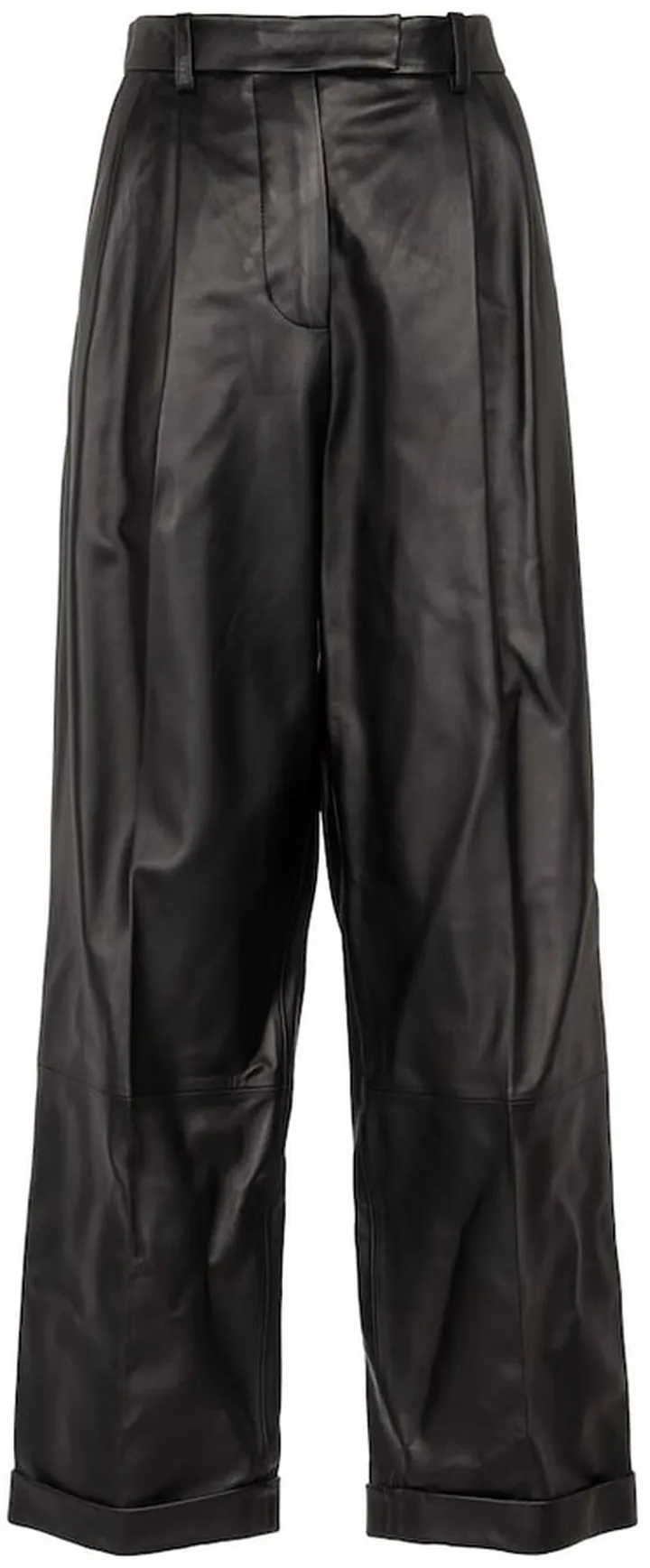 High-rise leather pants