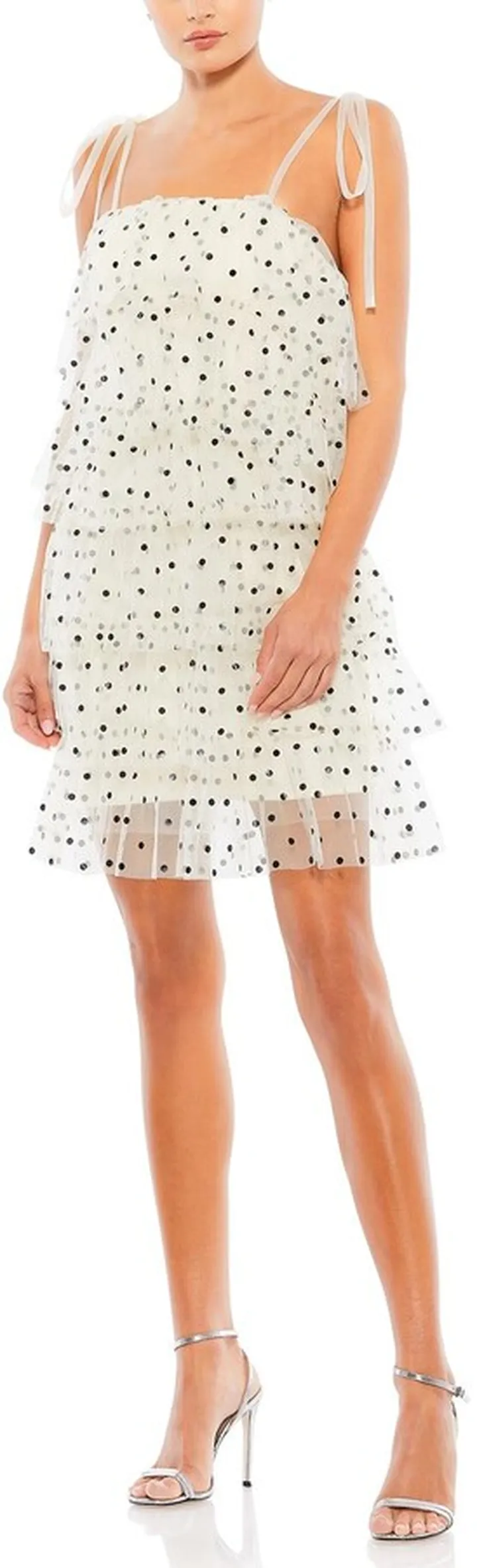 Polka Dot Chiffon Tiered Dress