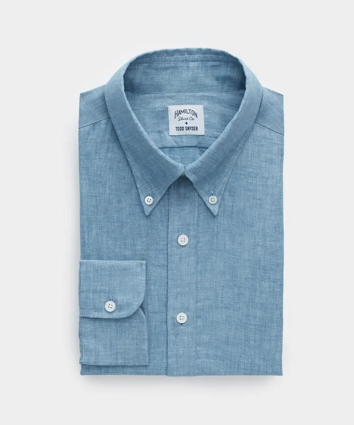 Todd Snyder X Hamilton Linen Dress Shirt In Chambray