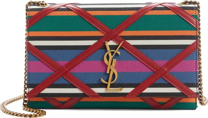 Medium Kate Striped Grosgrain Shoulder Bag
