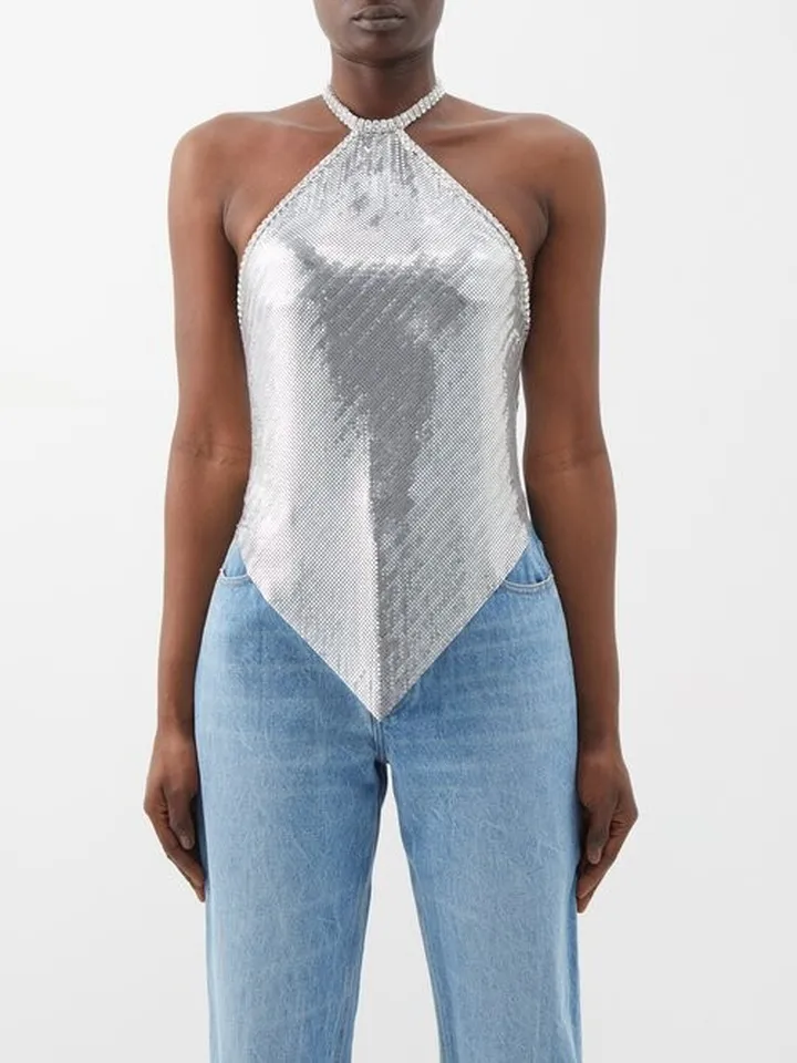 Backless Chainmail Halterneck Top