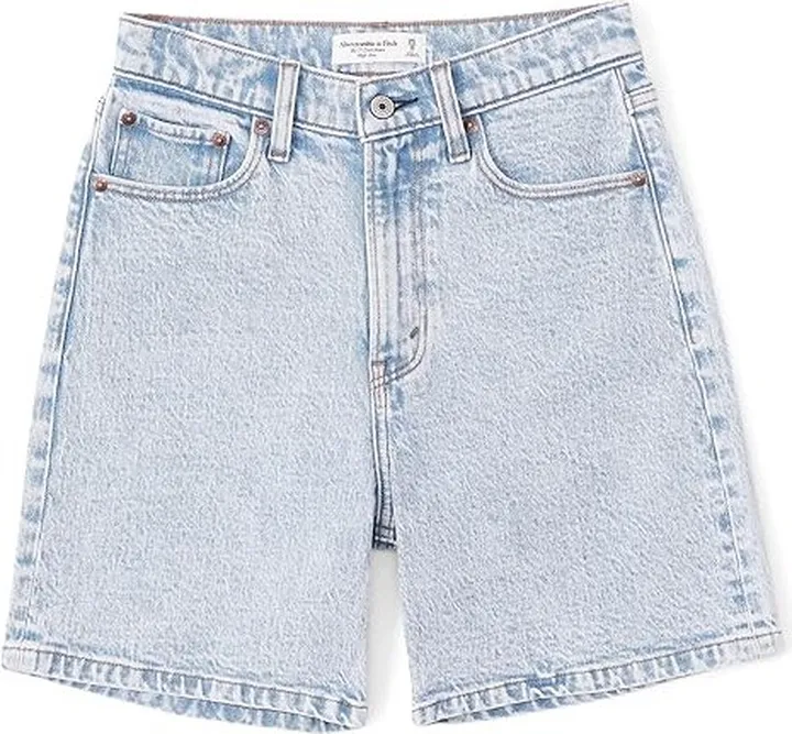 Abercrombie & Fitch Classic 7 Inch Dad Short (Medium Destroy) Women's Clothing