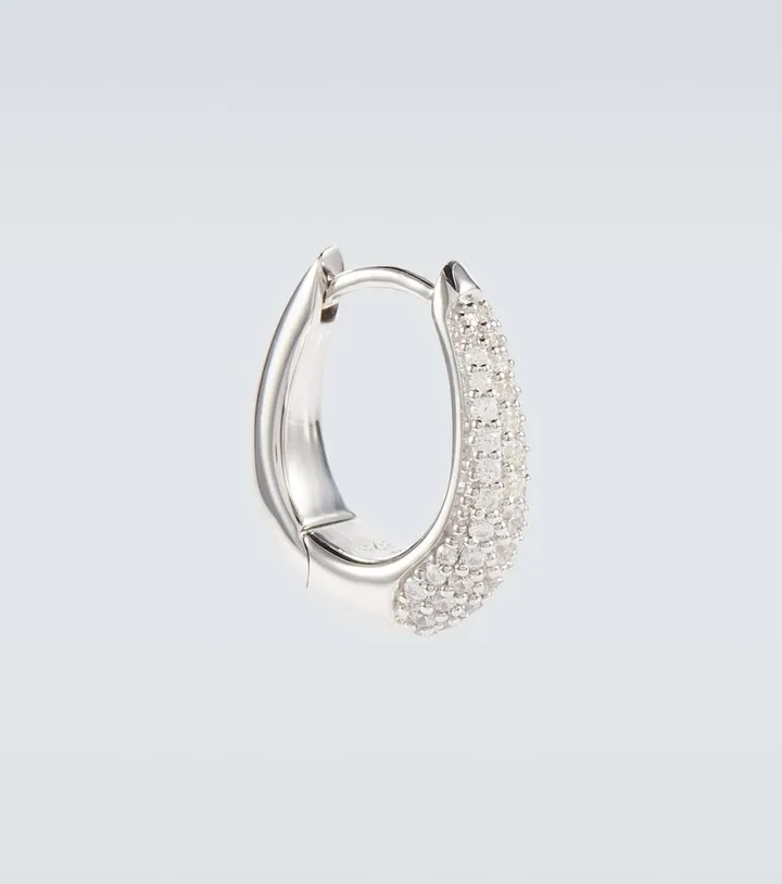 Liz embellished sterling silver hoops