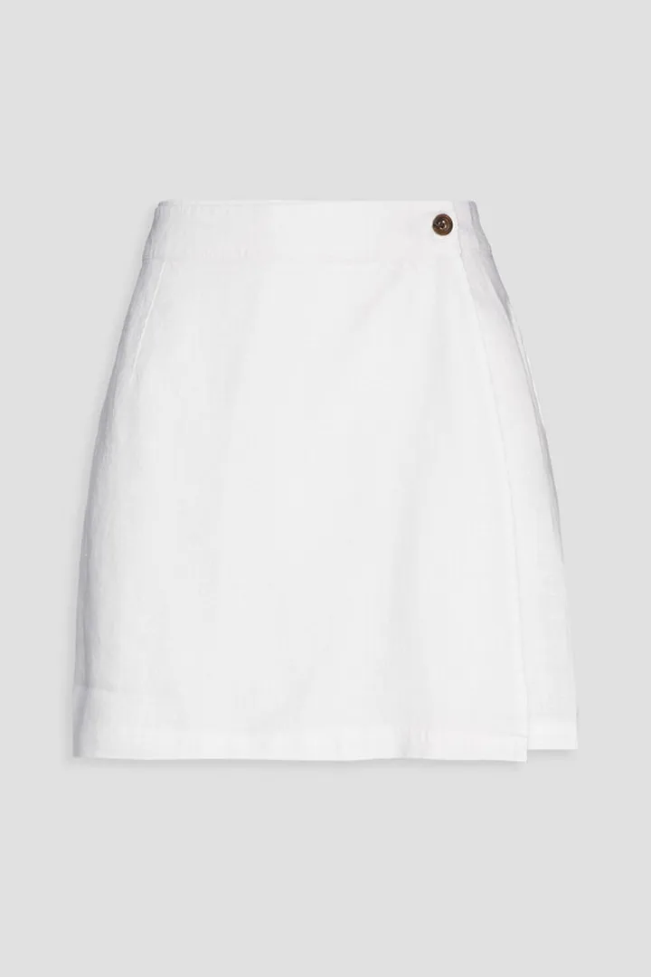 Linen mini wrap skirt