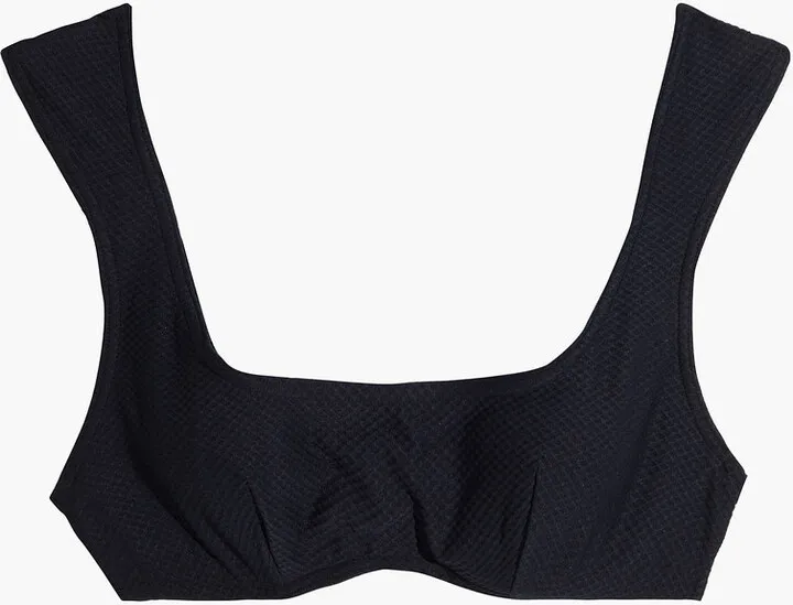 Tropical stretch-piquè bikini top