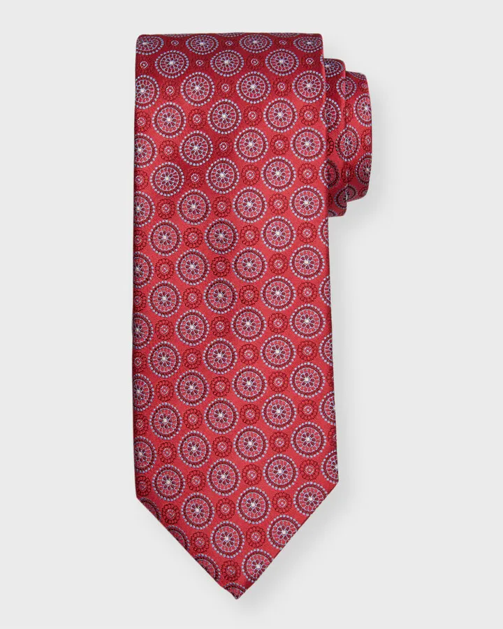 Men's Medallion Jacquard Silk Tie