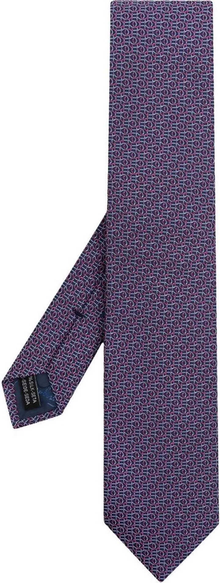 Gancini-print silk tie