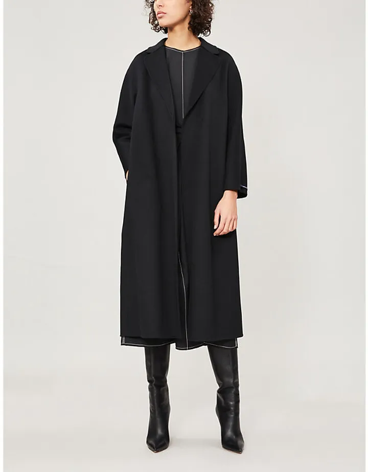 Womens Black Esturia Wool Coat