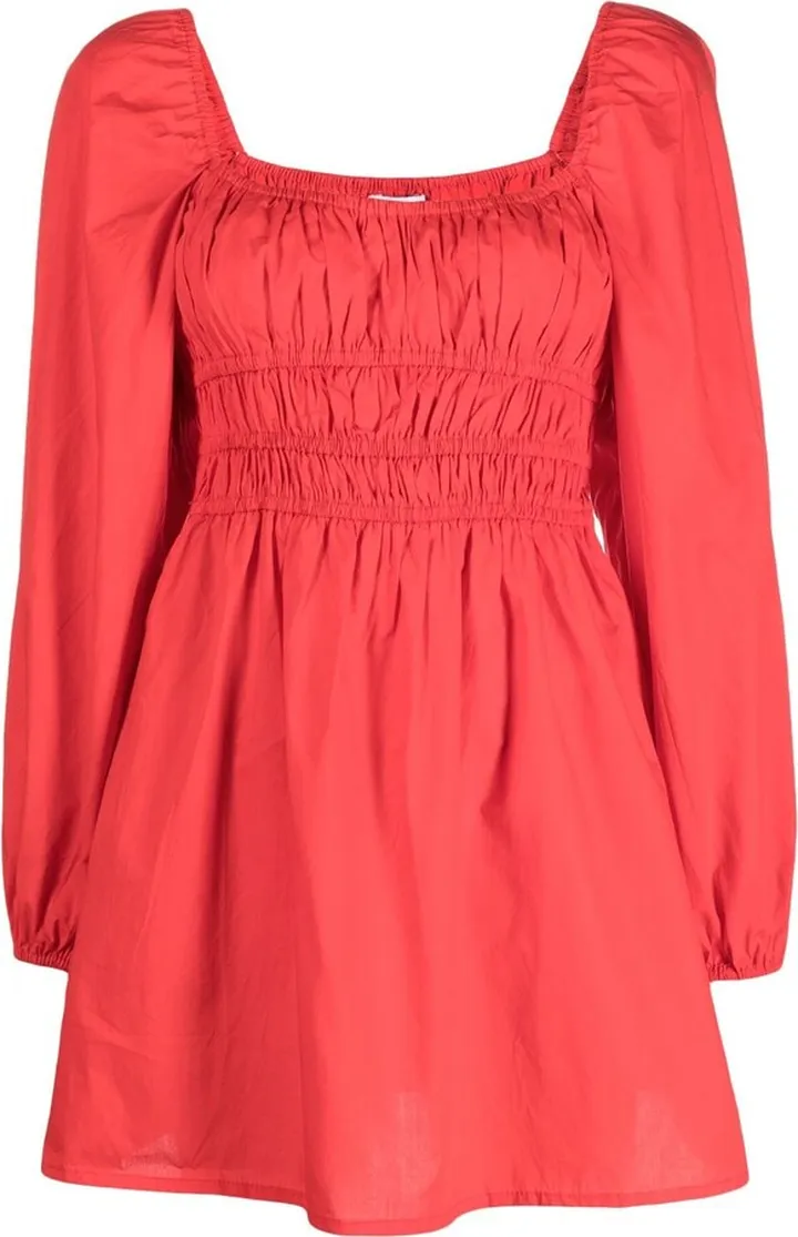 Square-Neck Organic-Cotton Mini Dress