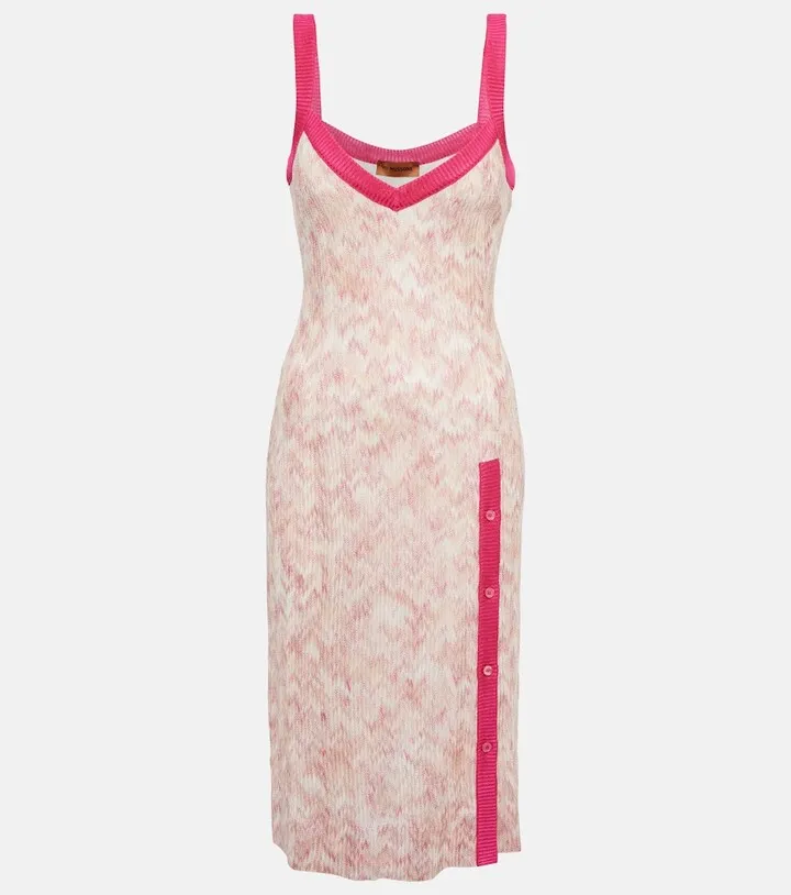 Zig-zag knit midi dress