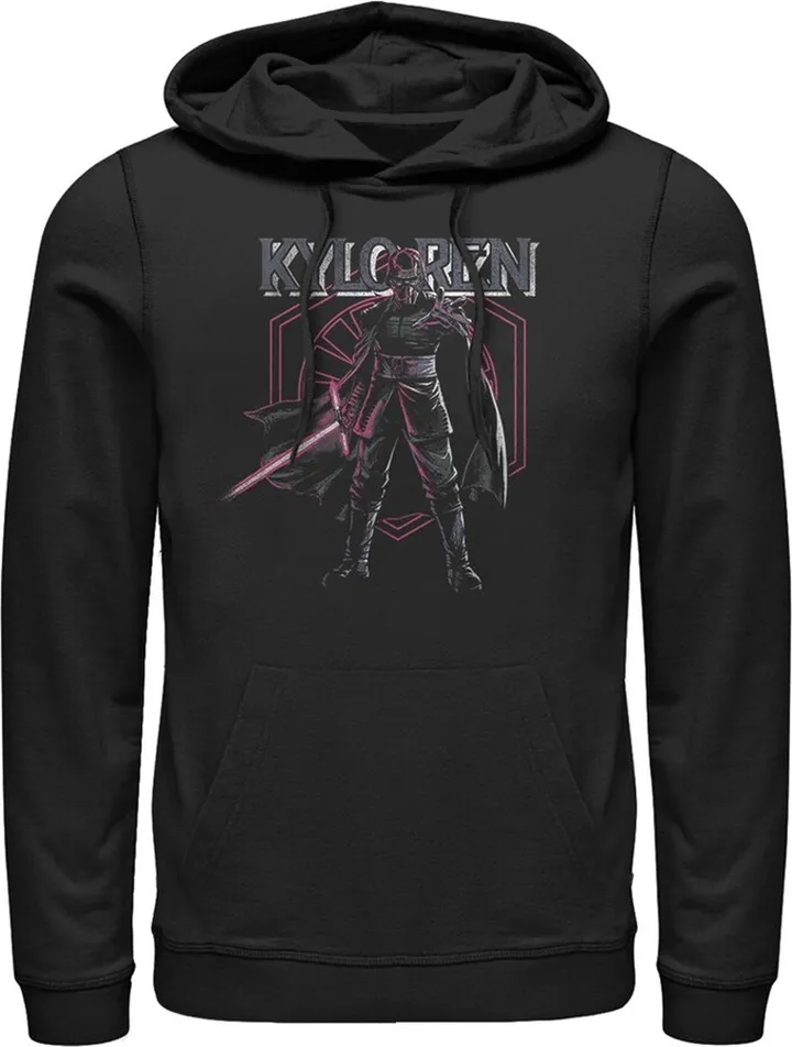 Men's Star Wars: The Rise of Skywalker Kylo Ren Emblem Pull Over Hoodie - Black - 2X Large