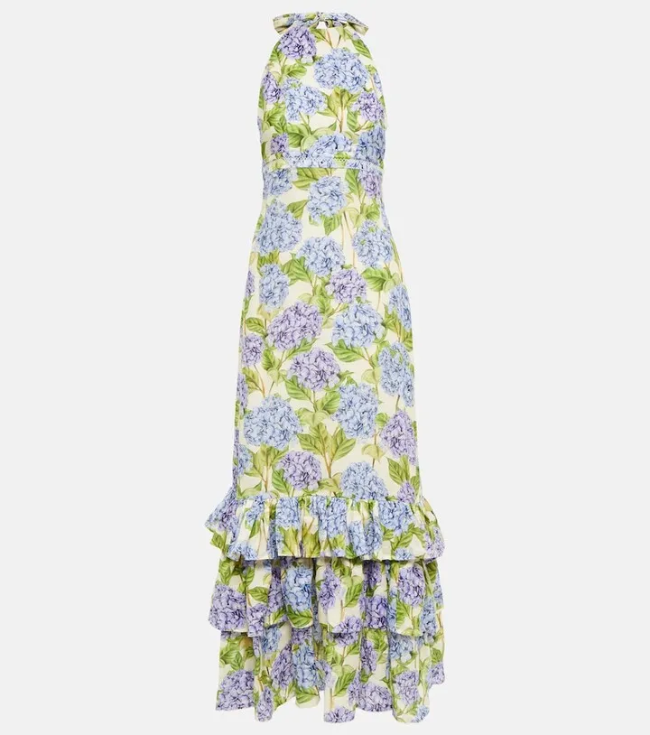 Magnolia Hortensia linen maxi dress