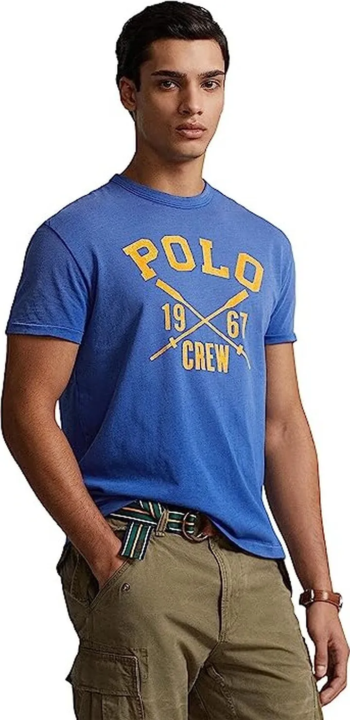 Polo Ralph Lauren Classic Fit Logo Jersey T-Shirt (Blue) Men's Clothing