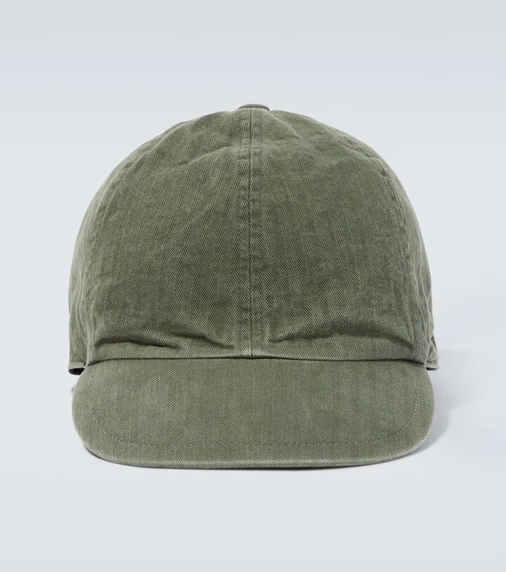 Herringbone cotton baseball cap
