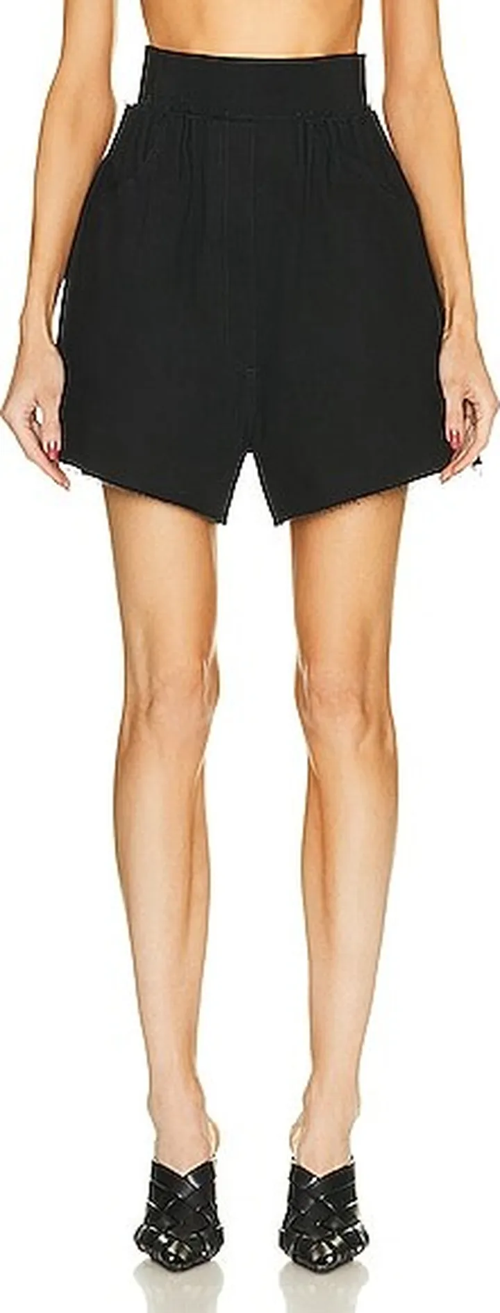 Raf Simons Elastic Denim Short in Black