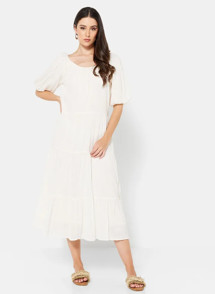Biel Puff Sleeve Midi Dress