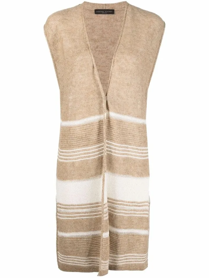 V-neck sleeveless cardigan