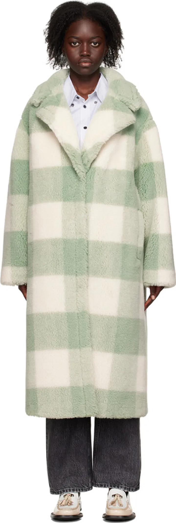 Stand Studio Green Maria Faux-Fur Coat