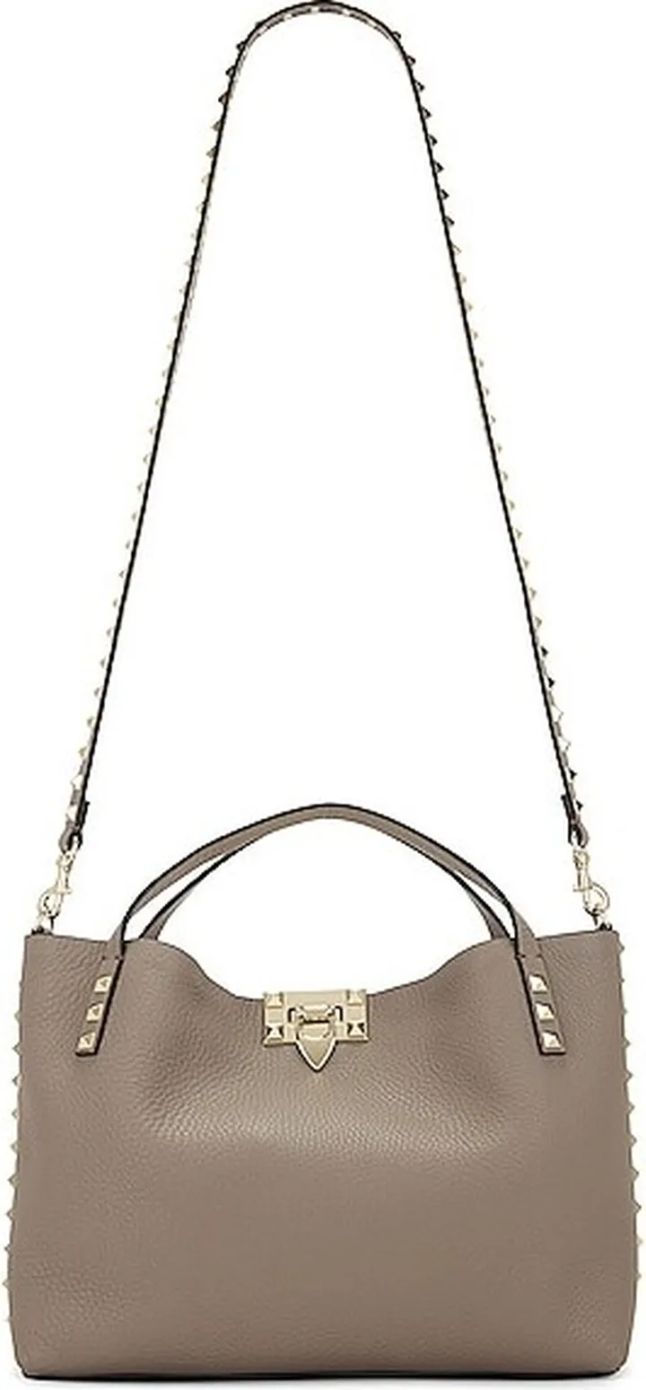 Valentino Garavani Small Rockstud Tote in Grey