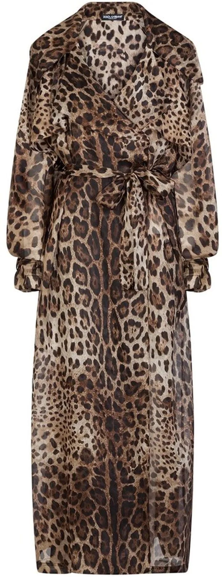 Leopard Print Organza Trench Coat