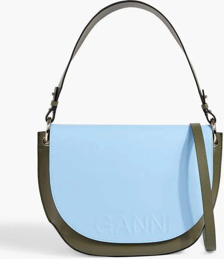 Two-tone leather shoulder bag