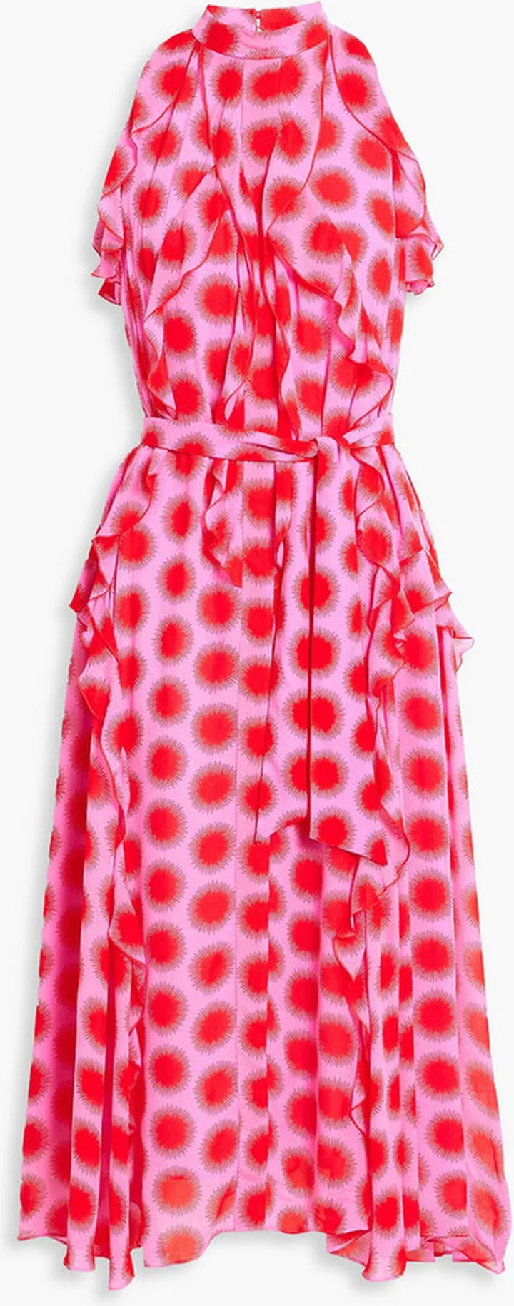 Trudy ruffled printed crepe midi dress