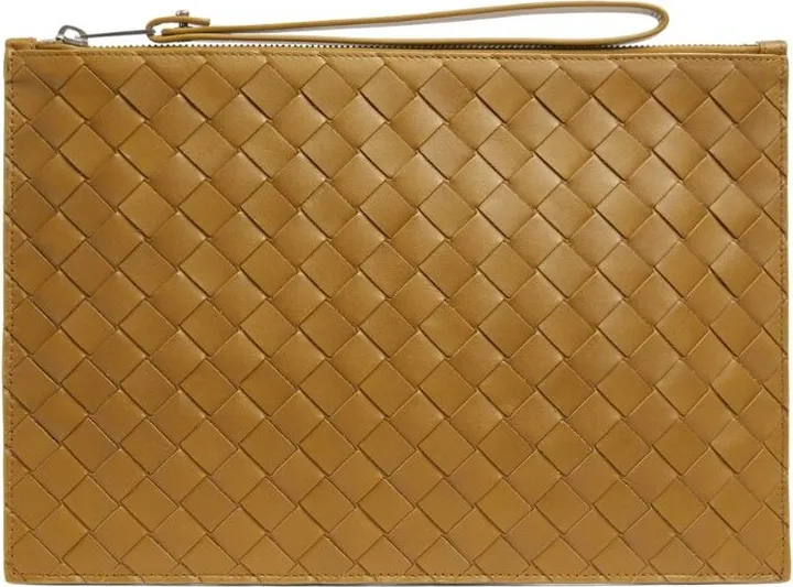 Bottega Veneta Large Leather Intrecciato Pouch