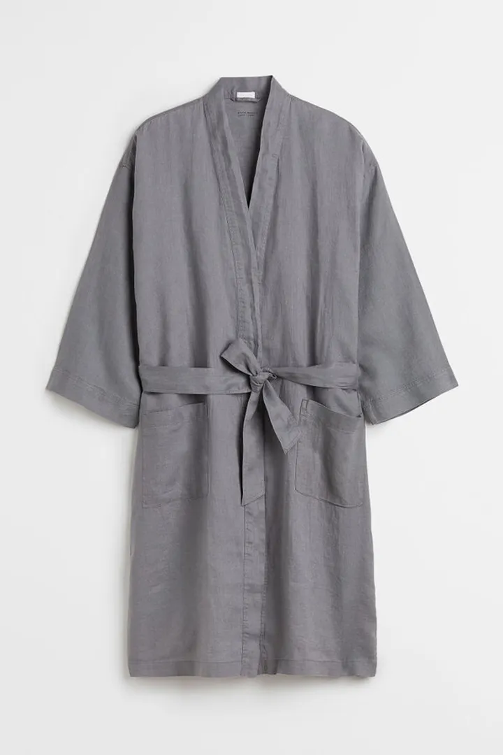 Washed Linen Bathrobe